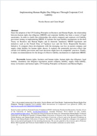 Implementing Human Rights Due Diligence through Corporate Civil Liability